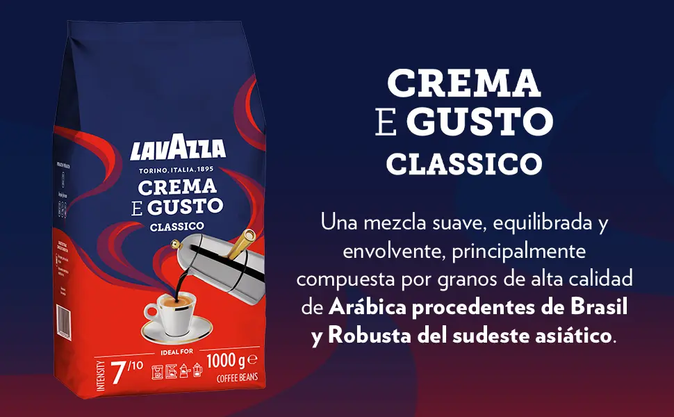 Lavazza, Crema e Gusto Classico, Café en Grano Natural